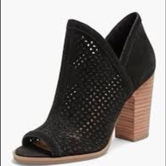 Lucky Brand Shoes - Lucky Brand Livey Black Perforated Peep Toe Bootie